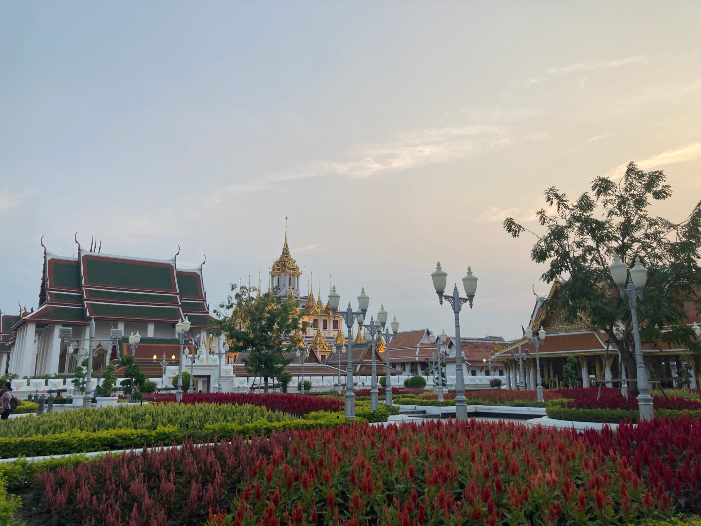 A really nice garden at sunset in Bangkok