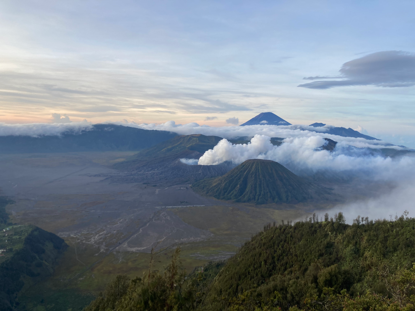 The sunrise from the viewpoint at Mount Bromo