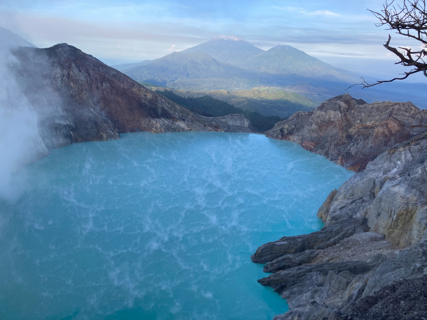 The lake in the crater of the Kawah Ijen