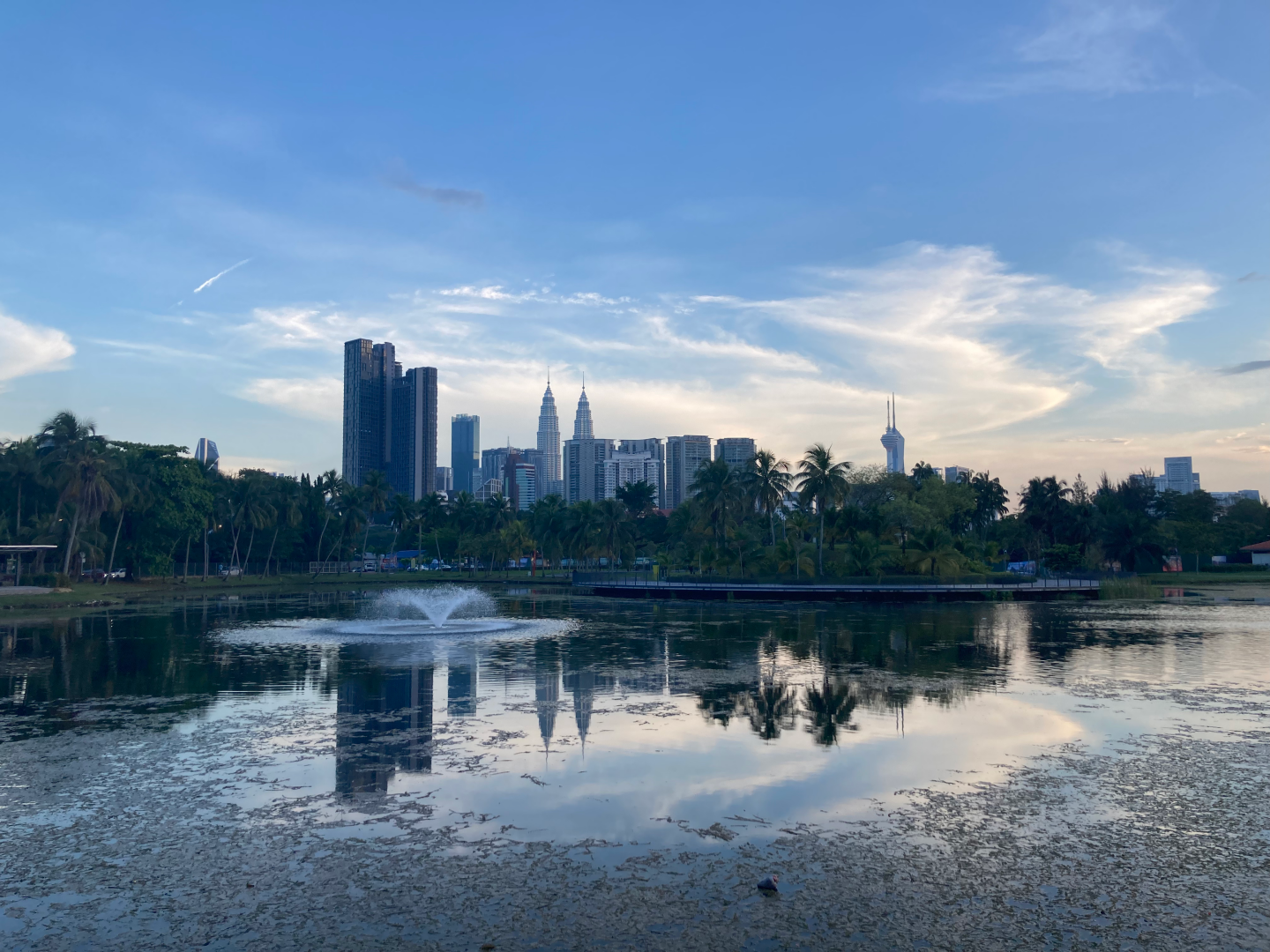 Sunset over KL's skyline as seen from Taman Tasik Titiwangsa Park